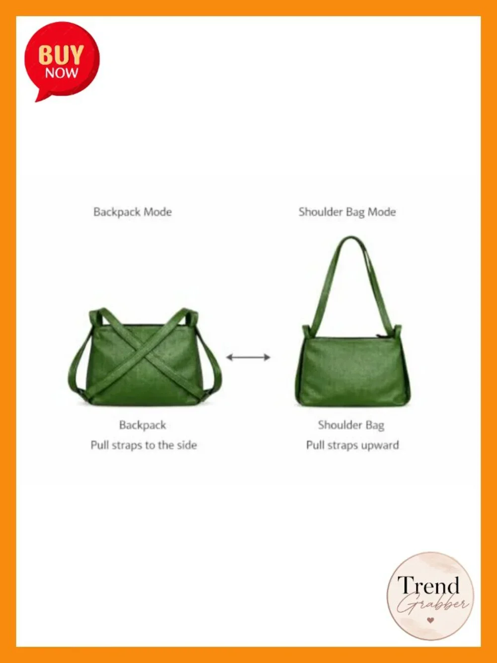 Convertible Leather Backpack Shoulder Bag Anti-Theft Travel